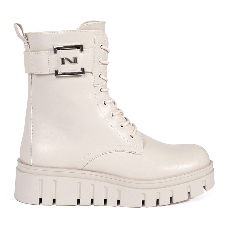 Seastar Bež čizme na pertlanje na platformu