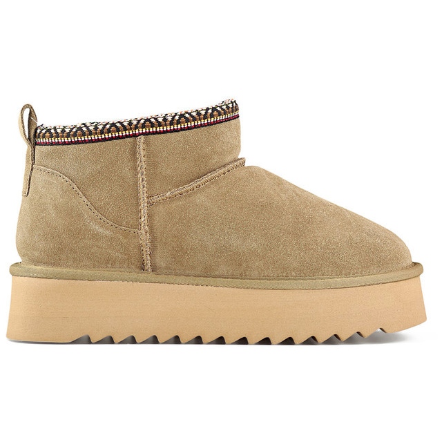 Ženske kožne čizme za snijeg, izolirane zimske čizme smeđa