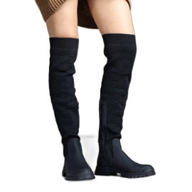 Crne čizme od tkanine s mat završetkom Scarlett crna