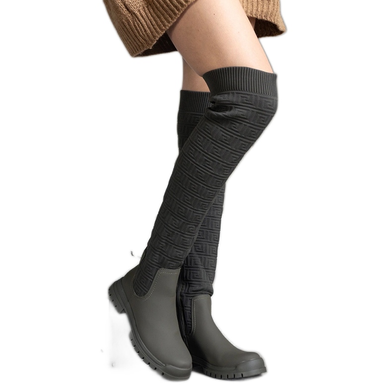 Zelene čizme od tkanine s mat završetkom Scarlett zelena