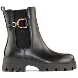 Crne radne ženske zimske čizme sa debelim đonom, crne gležnjače sa patentnim zatvaračem crna