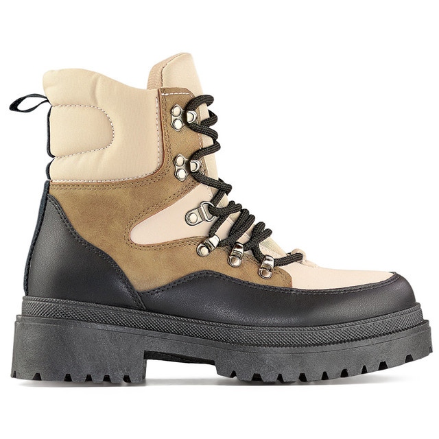 Ženske čizme na vezanje, čizme preko gležnja, zimske cipele bež