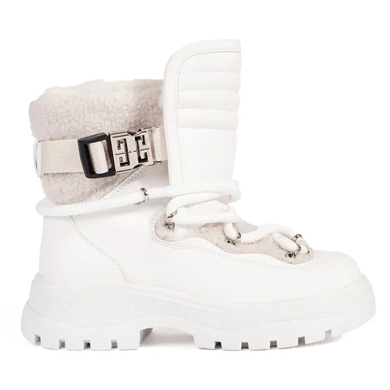 Seastar Ženske bijele čizme za snijeg s krznom na debelom potplatu bijela