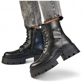 Ženske kožne radnje na platformi, crne GD-TL56B crna