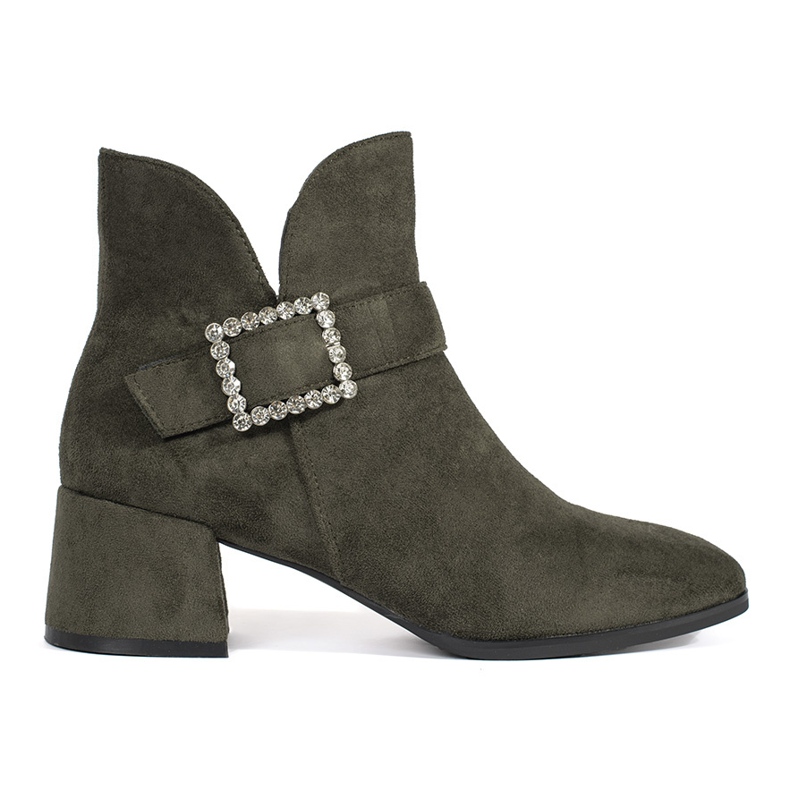 Ženske gležnjače od antilopa tamno zelene boje sa srebrnom kopčom zelena