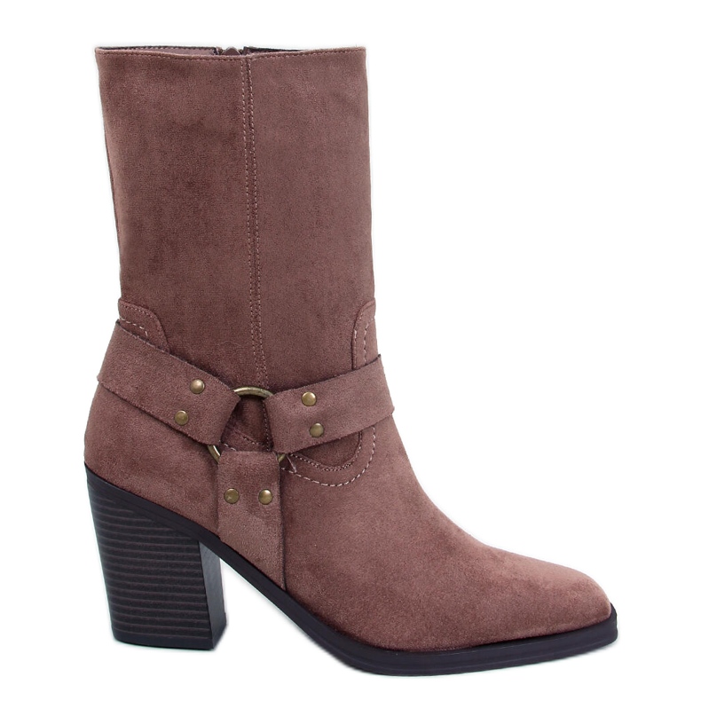 Kaubojske čizme od brušene kože Hardin kaki smeđa