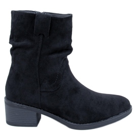 Gležnjače s niskom petom od antilop kože Raney Black crna