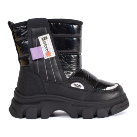 Prošivene čizme za snijeg za djevojčice sa sjajem crna