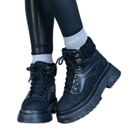 Crne tenisice s debelim potplatom i Best krznom crno