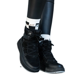 Rosemarie crne gležnjače s debelim potplatom crno