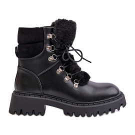 Izolirane planinarske čizme s patentnim zatvaračem od eko kože, crna Willatta