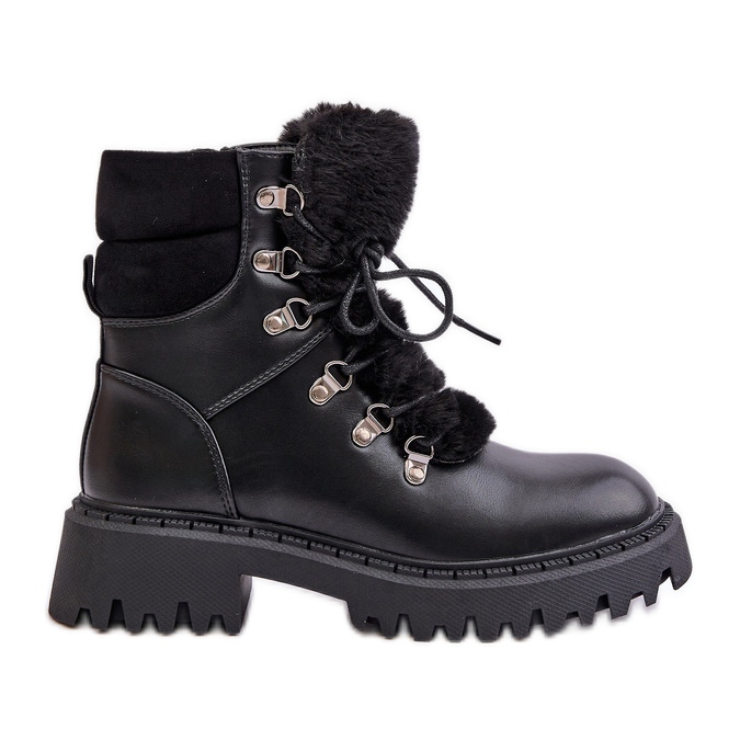 Izolirane planinarske čizme s patentnim zatvaračem od eko kože, crna Willatta crno