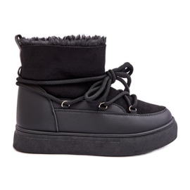 Ženske čizme za snijeg s platformom i krznenom postavom, crna Aziara