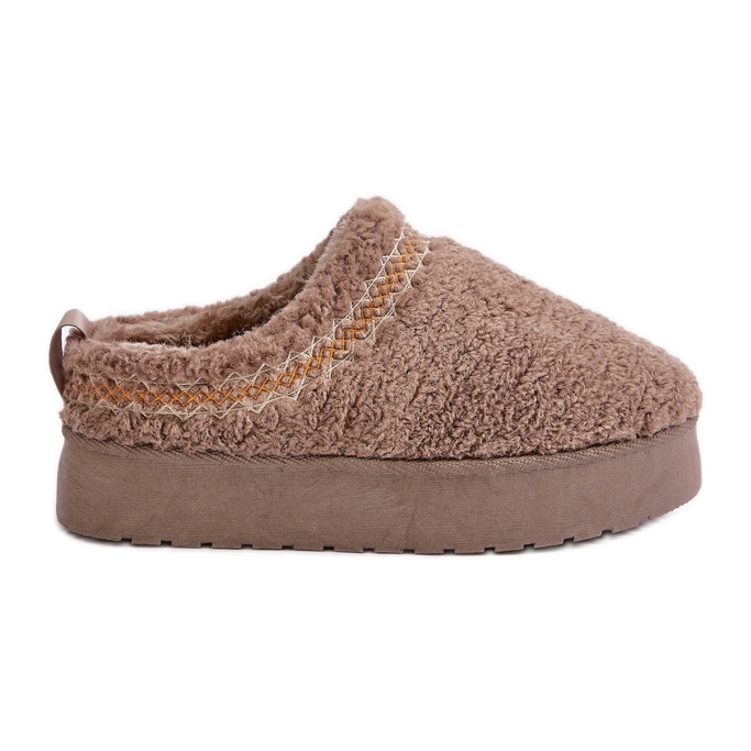 Čizme za snijeg na platformu s krznom, tip ovčje kože, tamno bež Mesirra