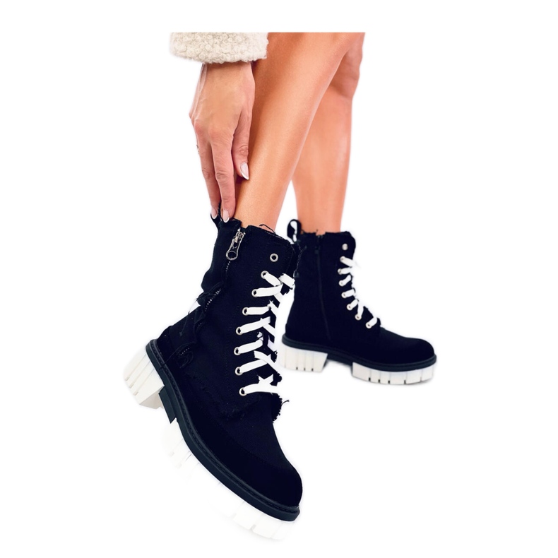 Platnene gležnjače s crnim štitnikom crno