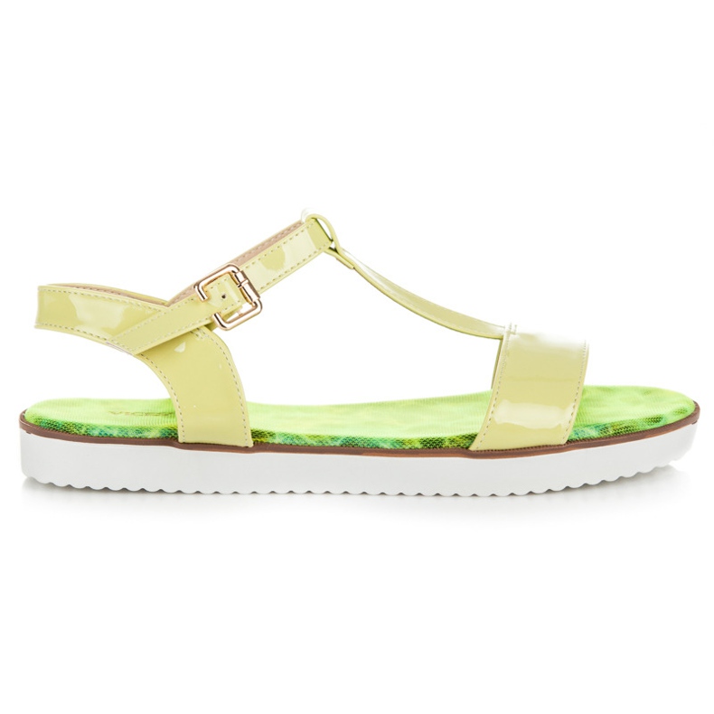 Vices Lakirane sandale s kopčom zelena