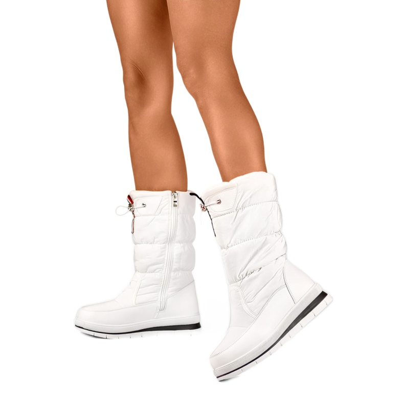 Ženske čizme za snijeg izolirane eko-krznom 8302W, bijele bijela