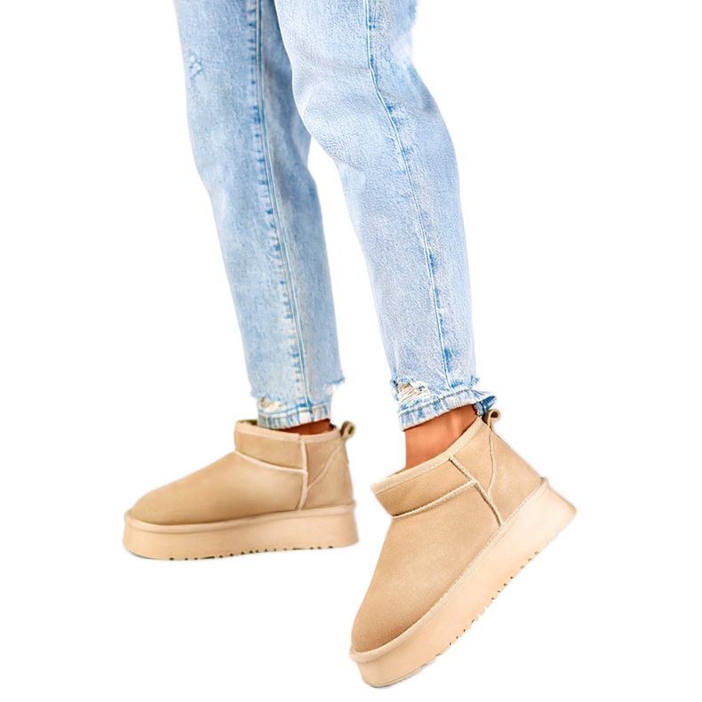 Ženske čizme za snijeg podstavljene krznom XF-159L.BE, bež