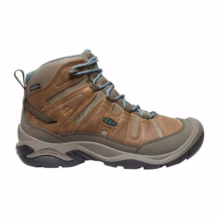 KEEN Cipele za planinarenje Circadia Mid Wp Toasted COCONUT/NORTH Atlantic KE-1026764 smeđa
