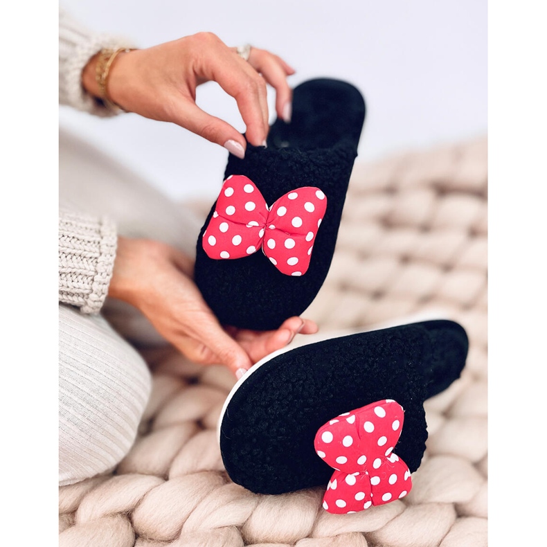 Dječje papuče s mašnom Child Black crno