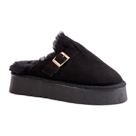 Ženske papuče izolirane krznom FA-185, crne crna