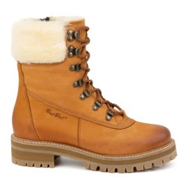 ButBal Ženske kožne čizme, izolirane zimske čizme, 329 Crvena narančasta