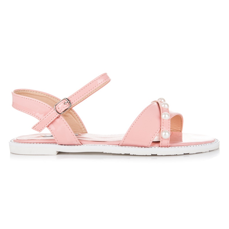 Vices Ravne sandale s biserima ružičasta
