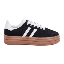 Ženske sportske tenisice na platformu, crne crna