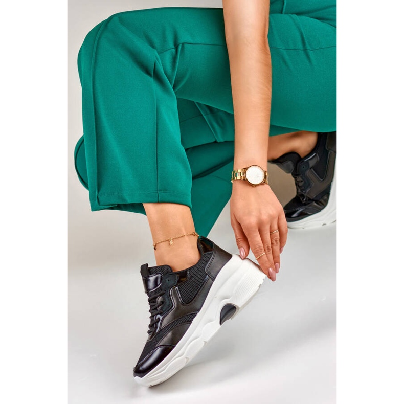 Ženske tenisice s platformom, crne, 23-7B crno