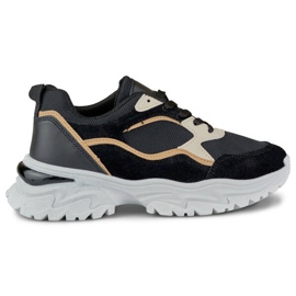 Ženske tenisice s debelim potplatom, crne 9062-B crna