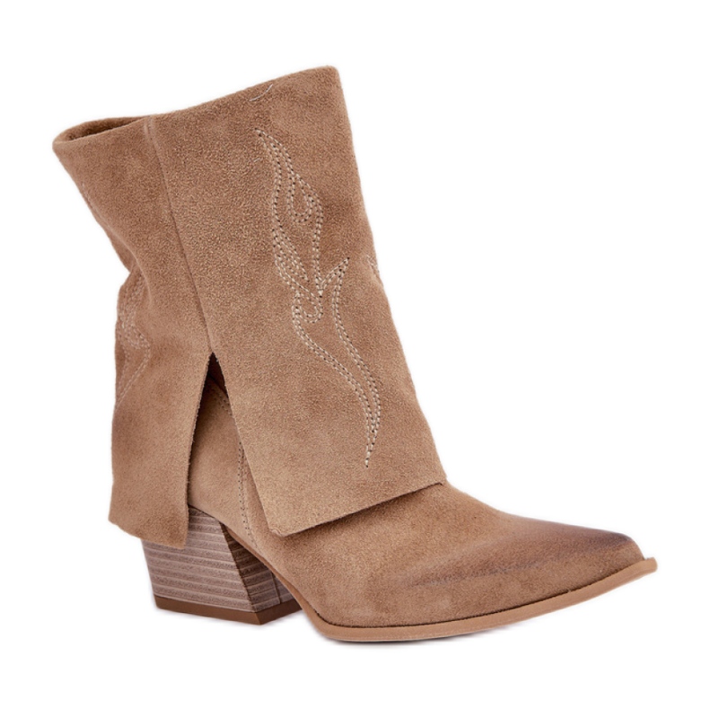 Ženske neizolirane kaubojske čizme Zazoo 3488 bež