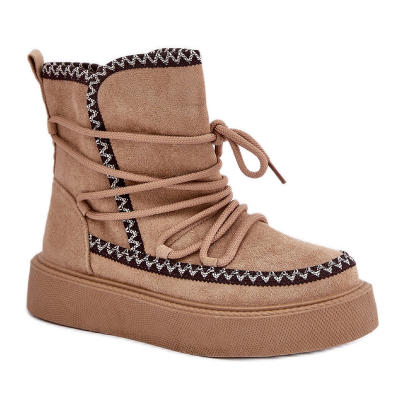 Ženske izolirane čizme za snijeg MD1094-8 bež smeđa