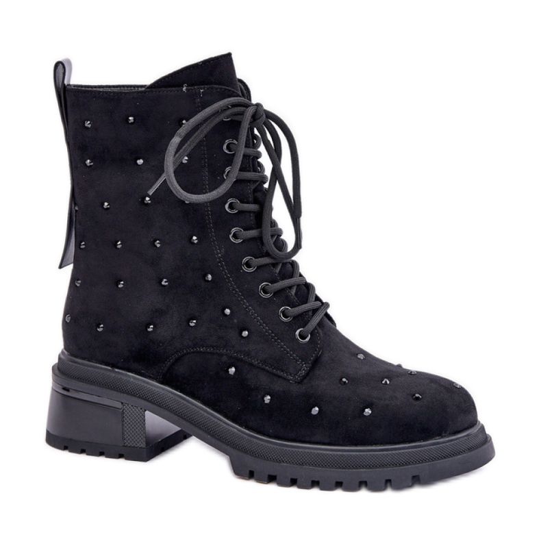 Ženske radnice sa kamenčićima MR880-017 crne crno