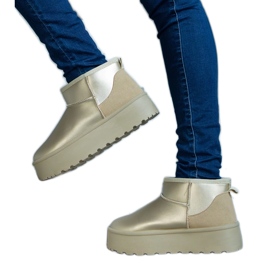 Zlatne niske čizme za snijeg na platformu zlatni