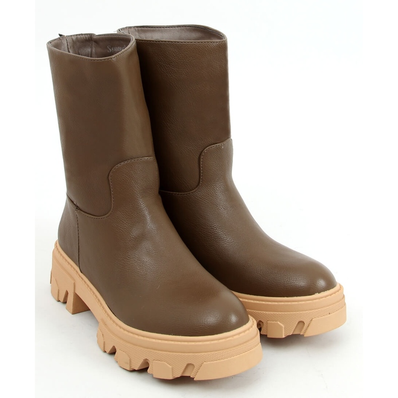 Ženske čizme s ravnim gornjištem Green zelena