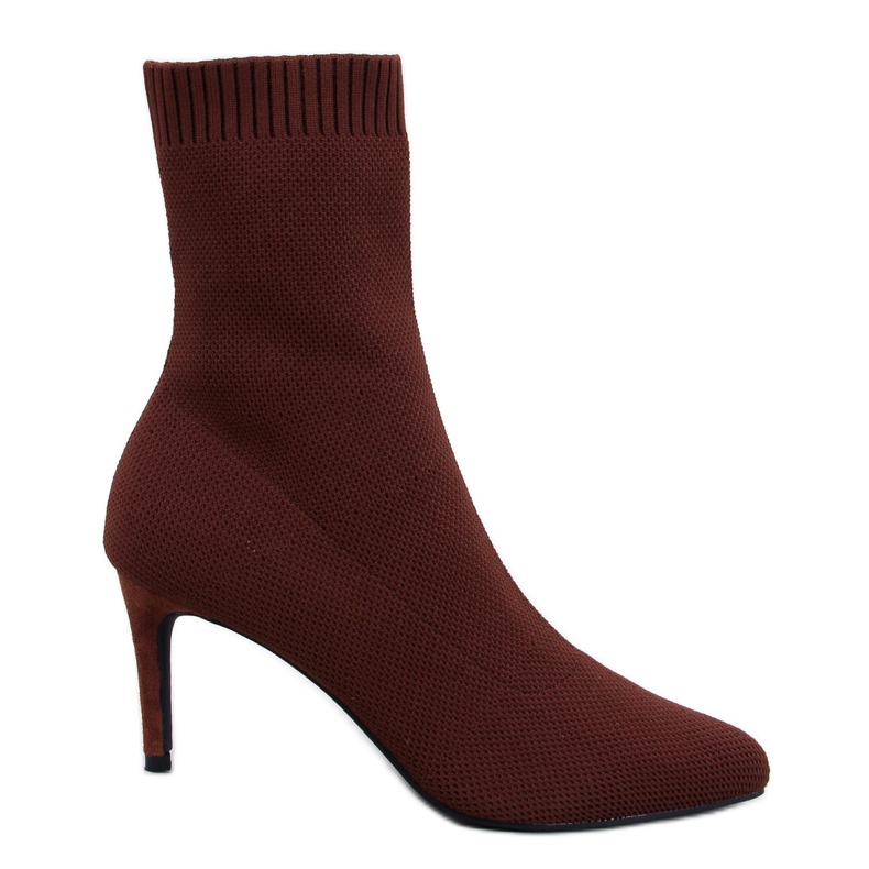 Ženske čizme na stiletto čarape smeđa