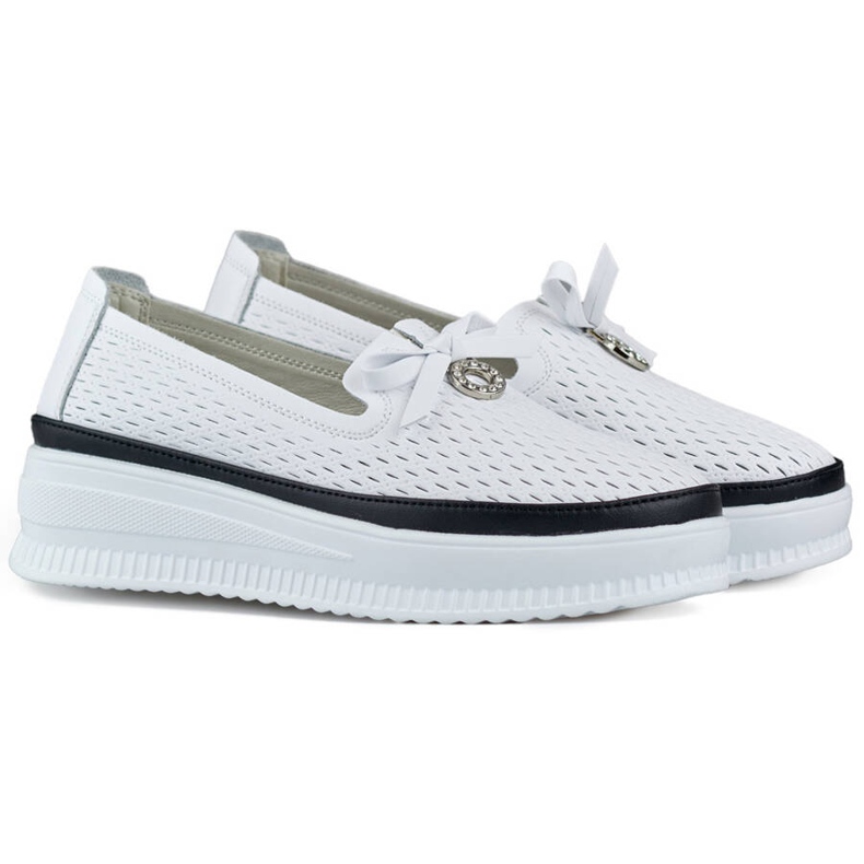 Goodin Ženske kožne ažur cipele sa debelim potplatom bijele boje GD-XF-103W bijela