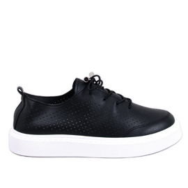 Ažur tenisice od eko kože crne boje crna