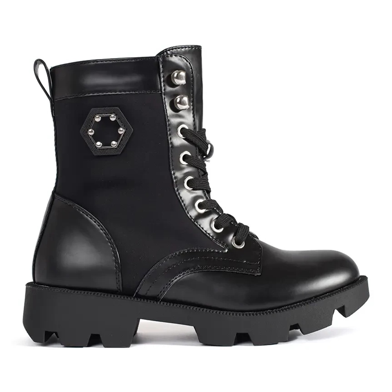 Crne ženske izolirane radničke čizme na platformu crno