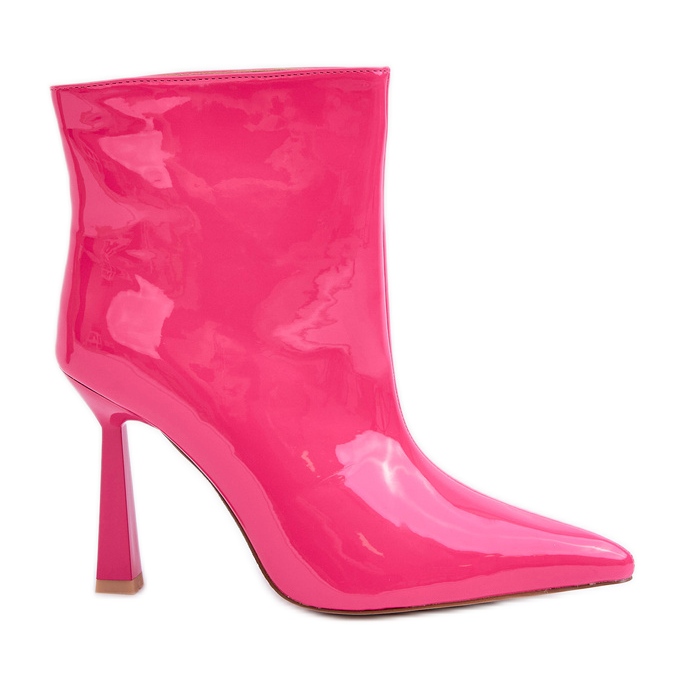 Lakirane gležnjače s visokom petom, boje fuksije ružičasta