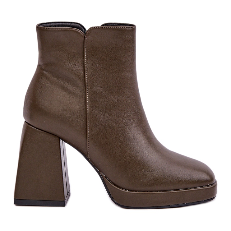 Gležnjače od eko kože na visoku petu, tamnozelene zelena