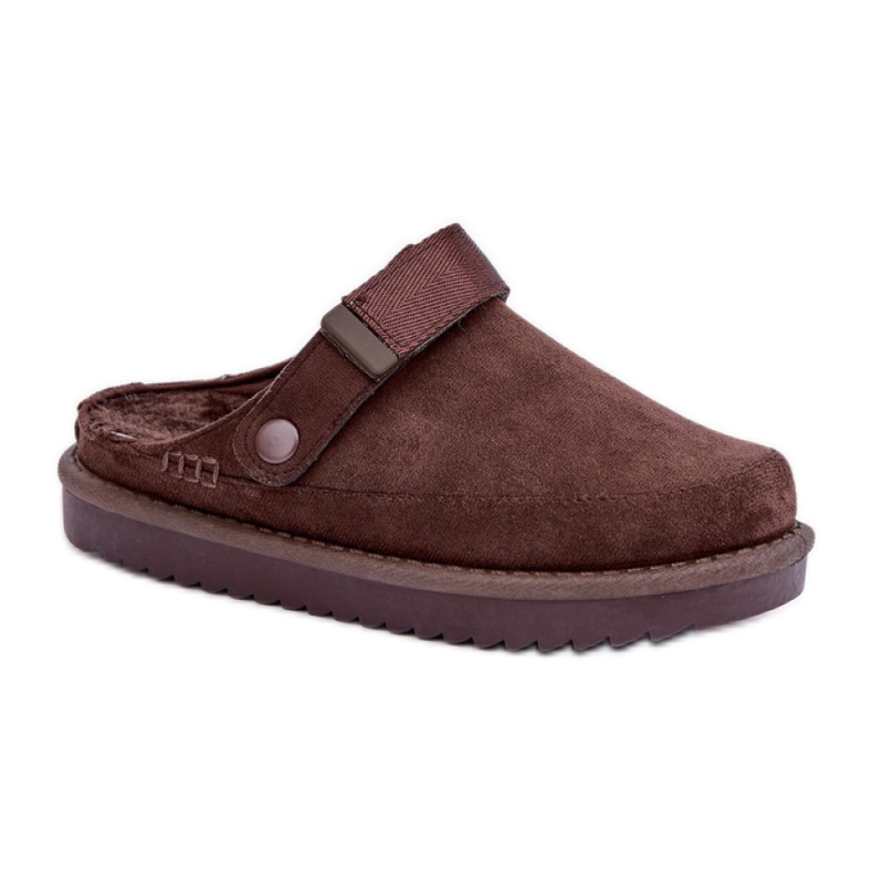 Smeđe ženske papuče s platformom smeđa