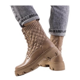 Smeđe gležnjače s gornjim dijelom na čarapu Lujan - Solea smeđa