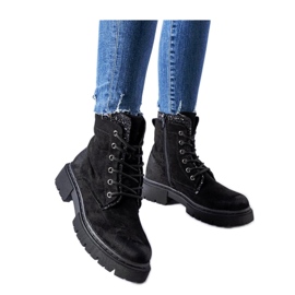 Crne gležnjače sa sjajnim Prairie umetcima - Solea crno