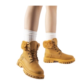 Smeđe čizme s ukrasnim krznom Albert - Solea smeđa