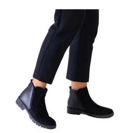 Crne gležnjače s platformom od eko brušene kože Kirla - Solea crna