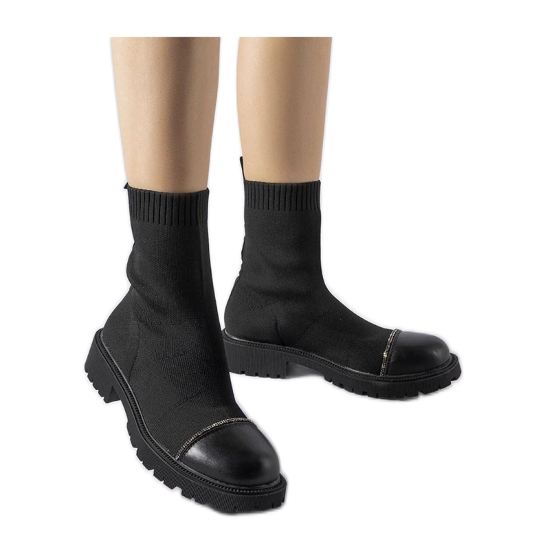 Crne gležnjače s čarapama sa kamenčićima iz Vail - Solea crno