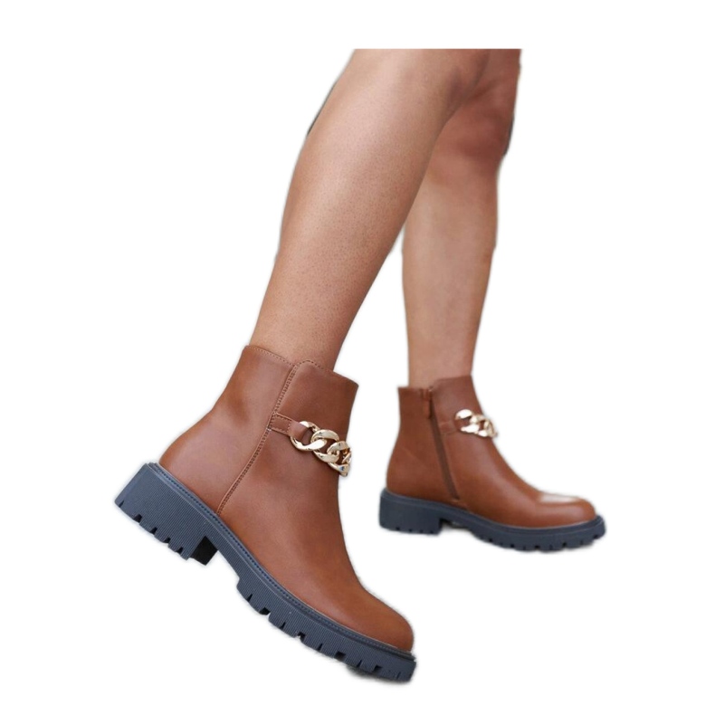 Smeđe gležnjače ukrašene Bonsaint lancem - Solea smeđa