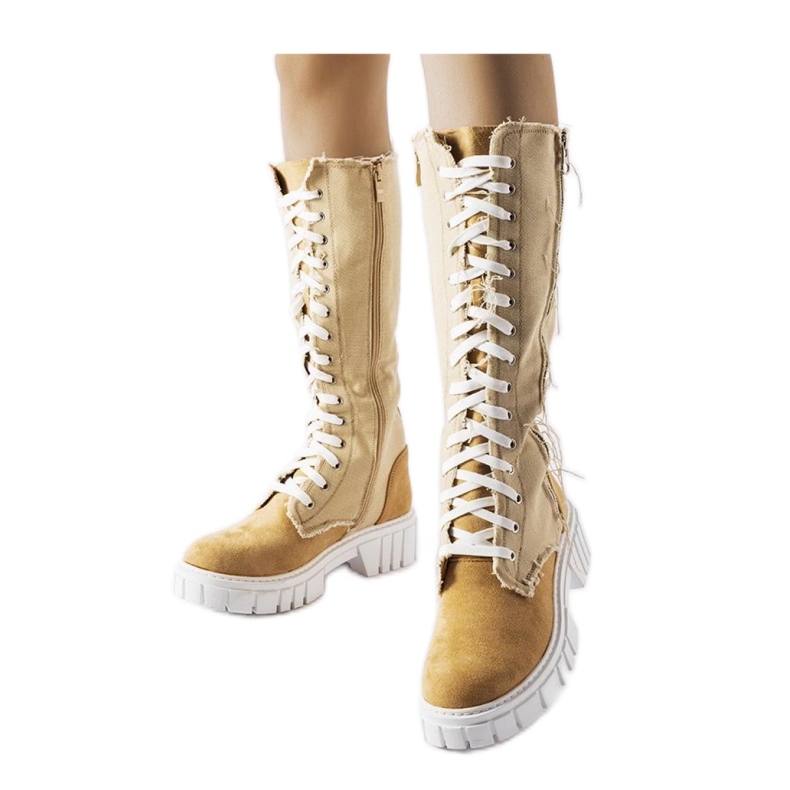 Bež čizme Palmer izolirane tkaninom - Solea