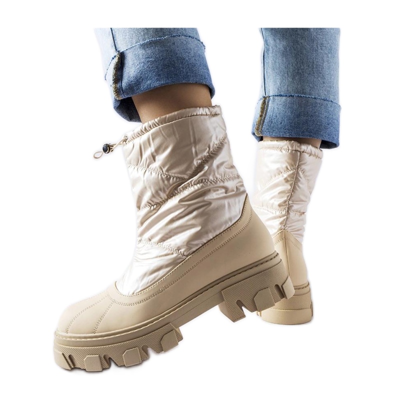 Bež čizme za snijeg s Cendrillon manžetom - Solea